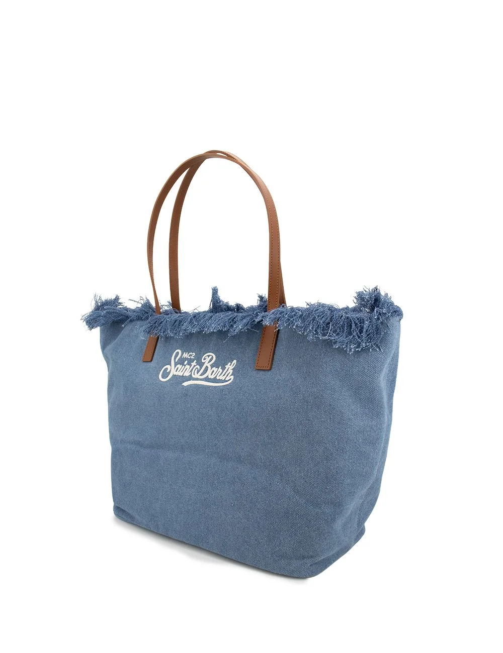 Denim Fringe City Crossbody Bag