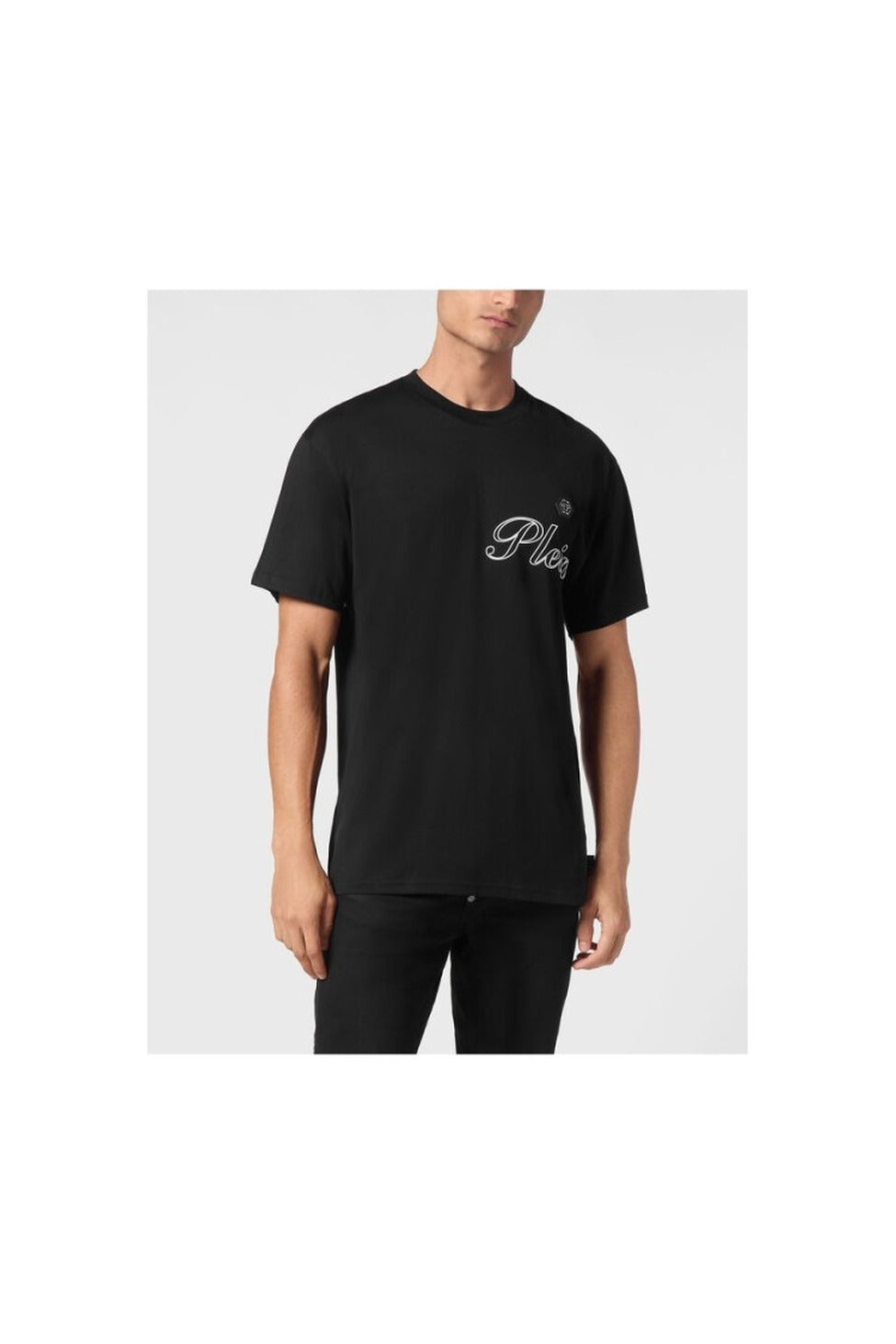 Classic Black Cotton T-Shirt With Signature Logo