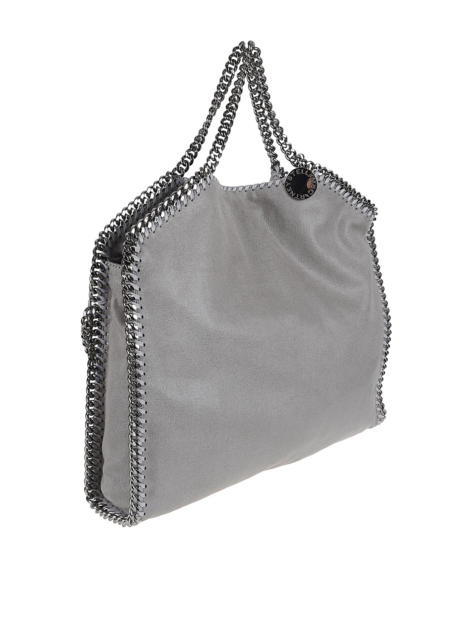 Foldable Grey Tote with Iconic Diamond Chain