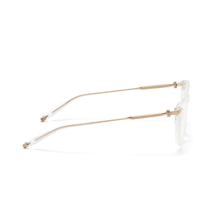 Gemini Transparent Round Eyeglasses with Gold-tone Temples