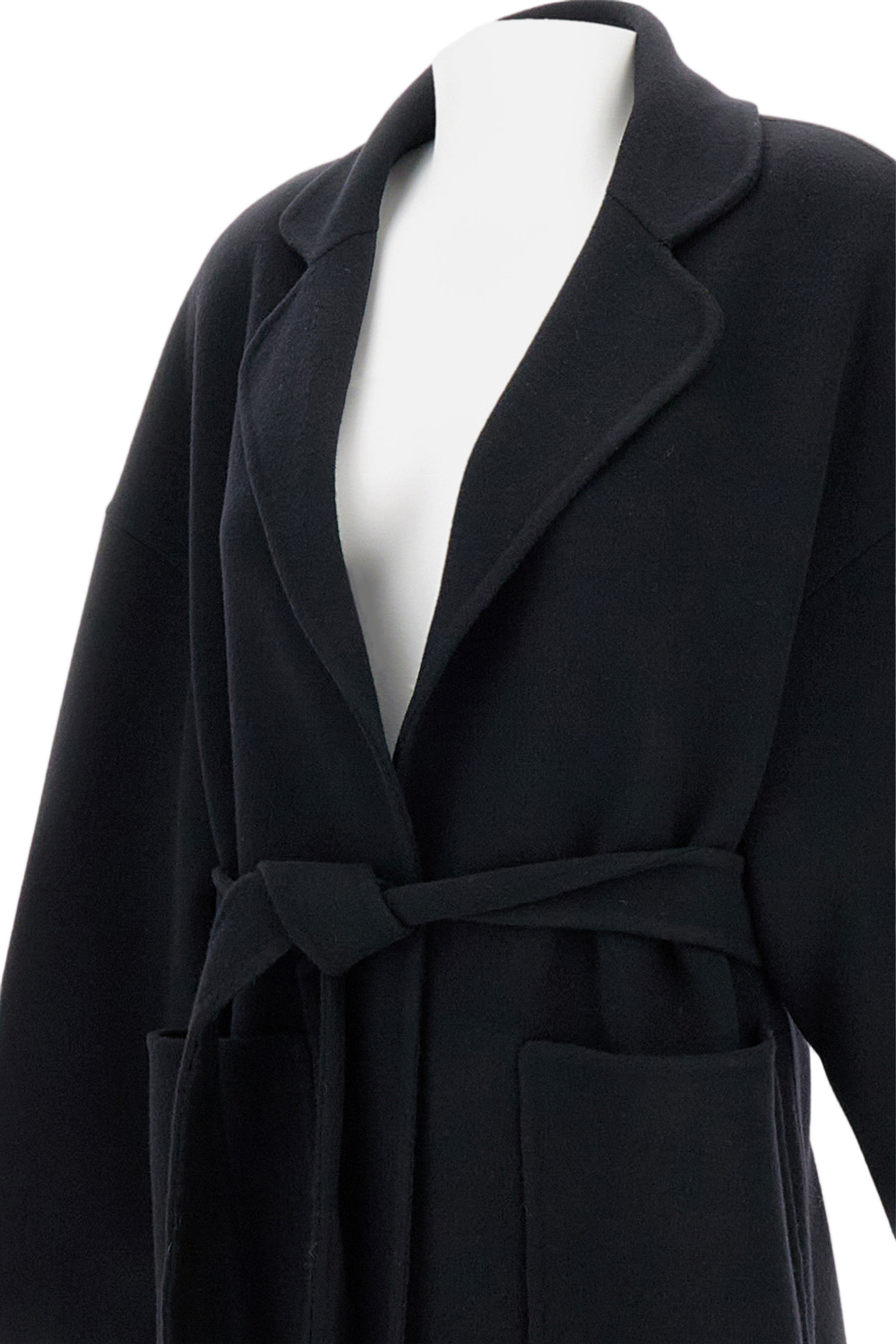 Long Wool Blend Coat with Relaxed Fit