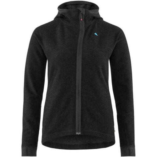 Fitted Minimalistic Black Jacket with Hood and Textured Fabric