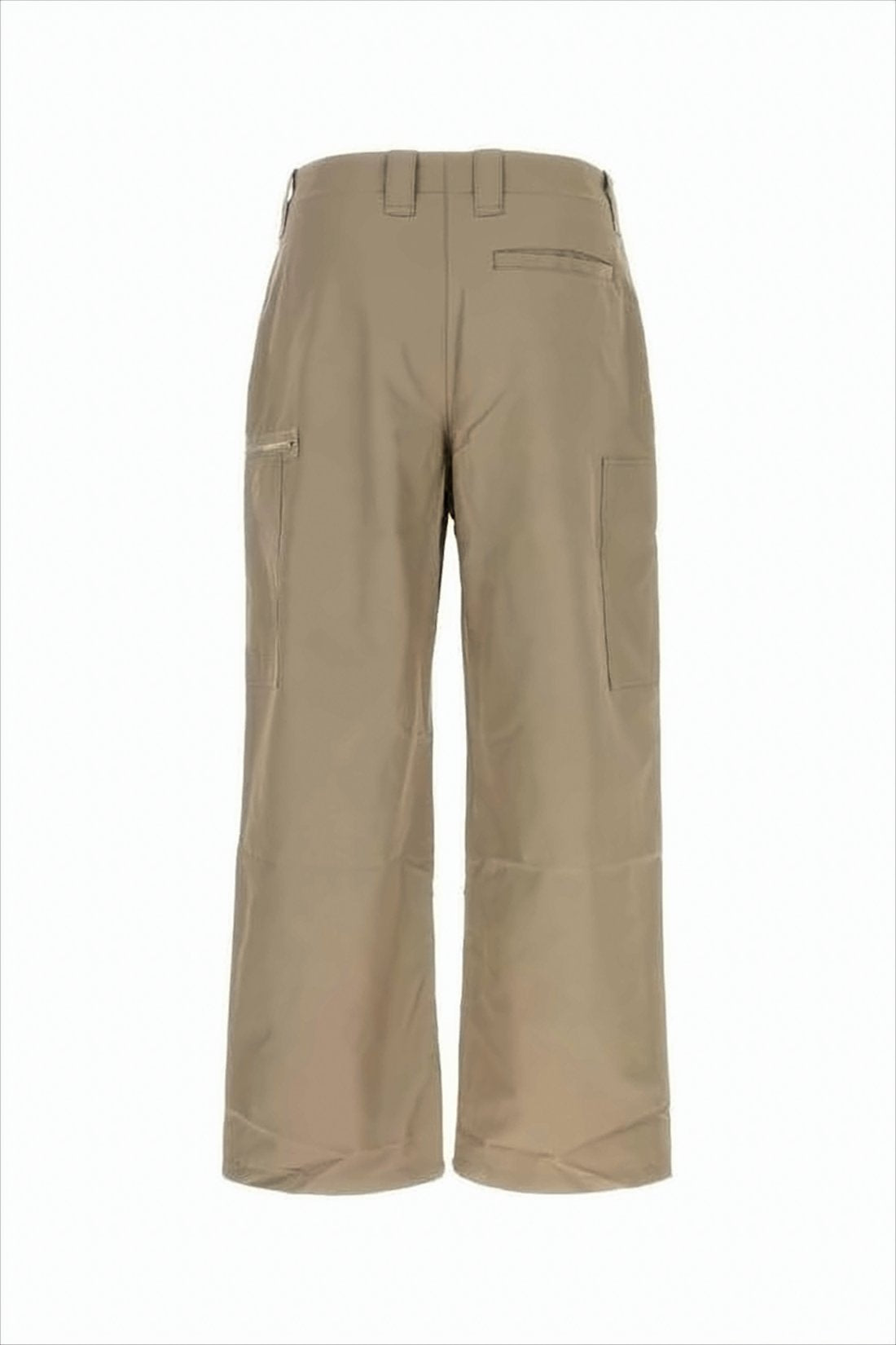 Mid-Length Straight-Cut Pants with Zippered Pockets