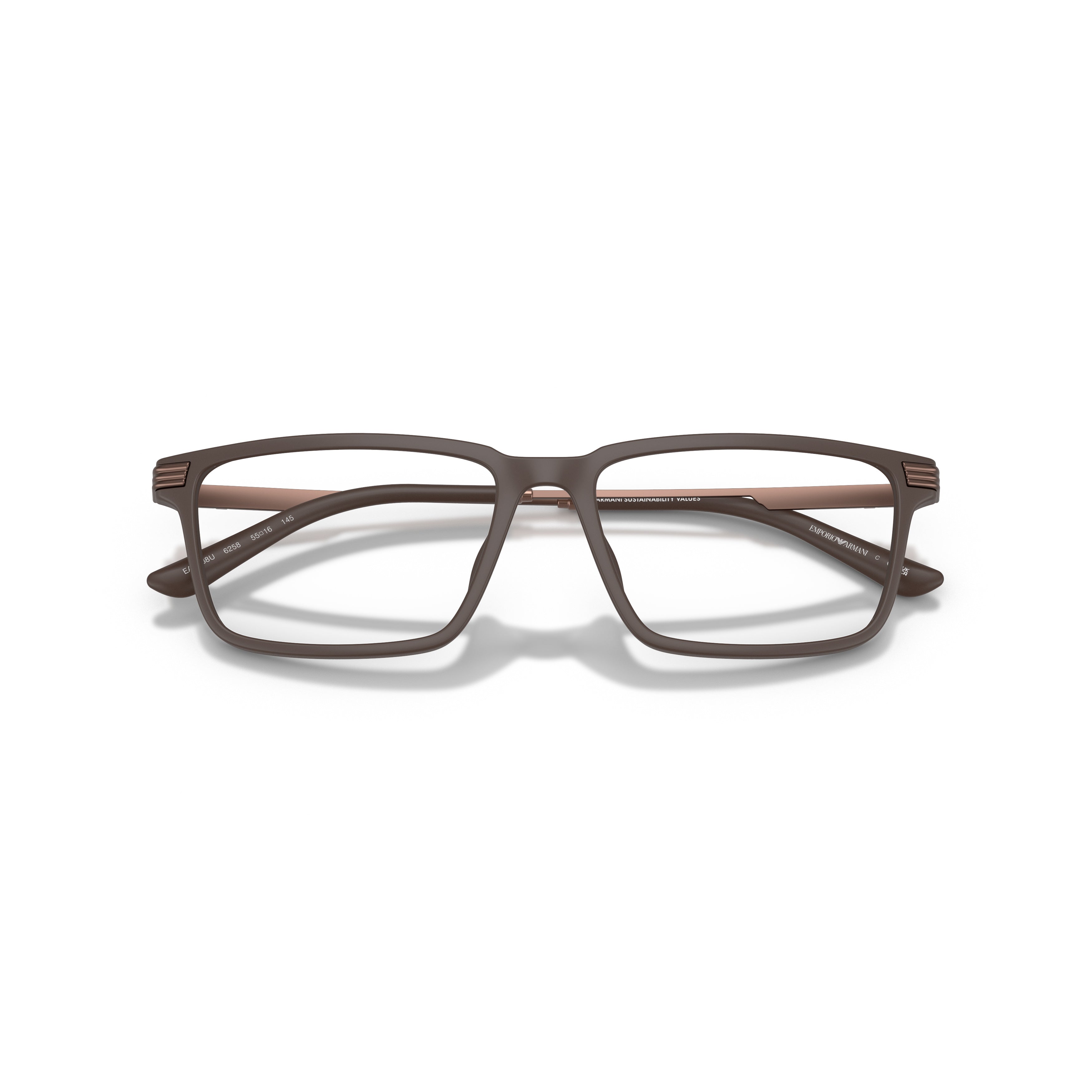 0ea3268u Rectangular Matte Finish Eyeglasses with Curved Temples