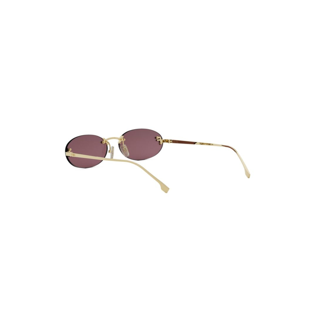 Oval Lens Sunglasses with Gold-Toned Frame and Tinted Lenses