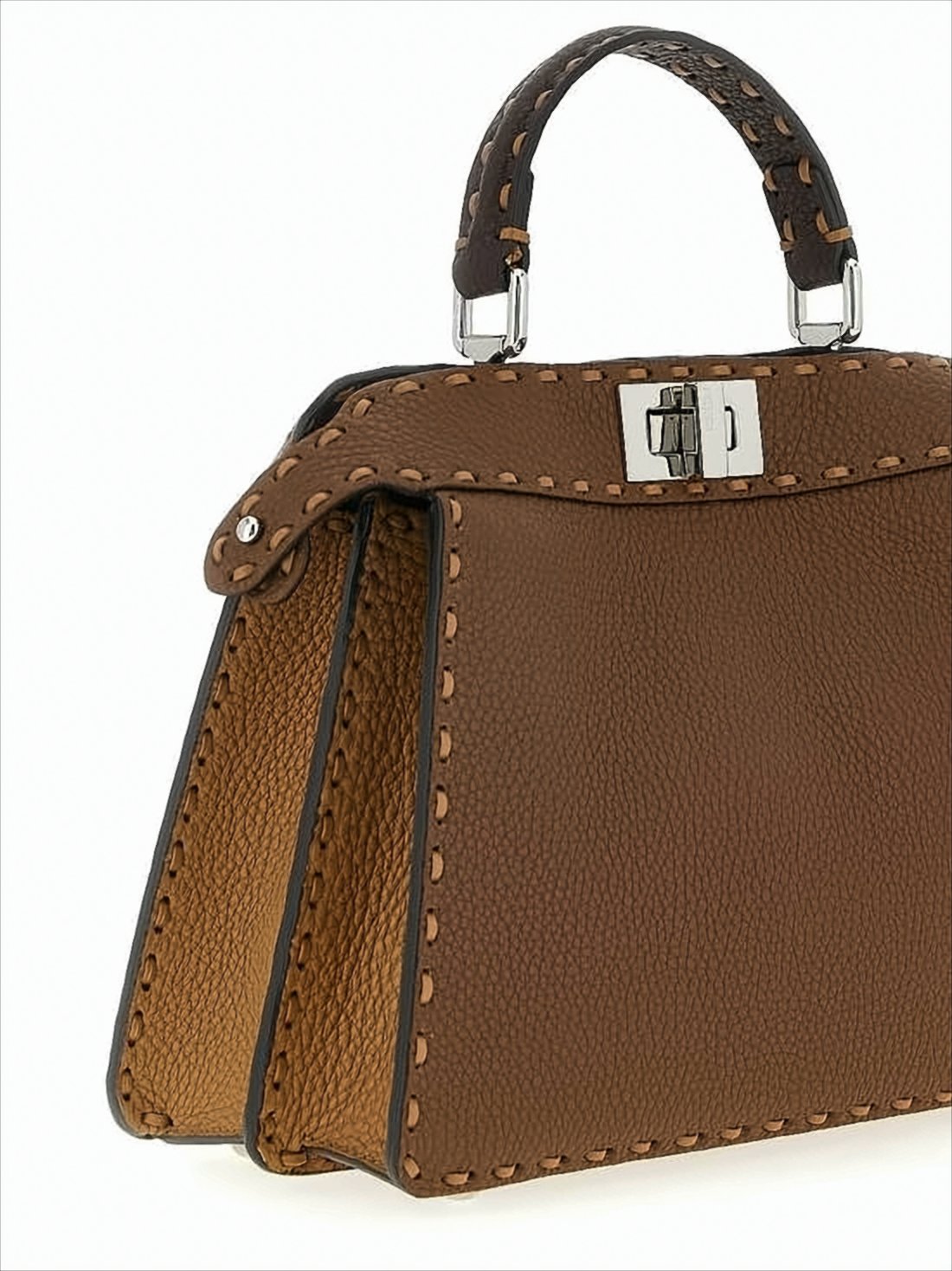 Trapezoidal Calf Leather Shoulder Bag