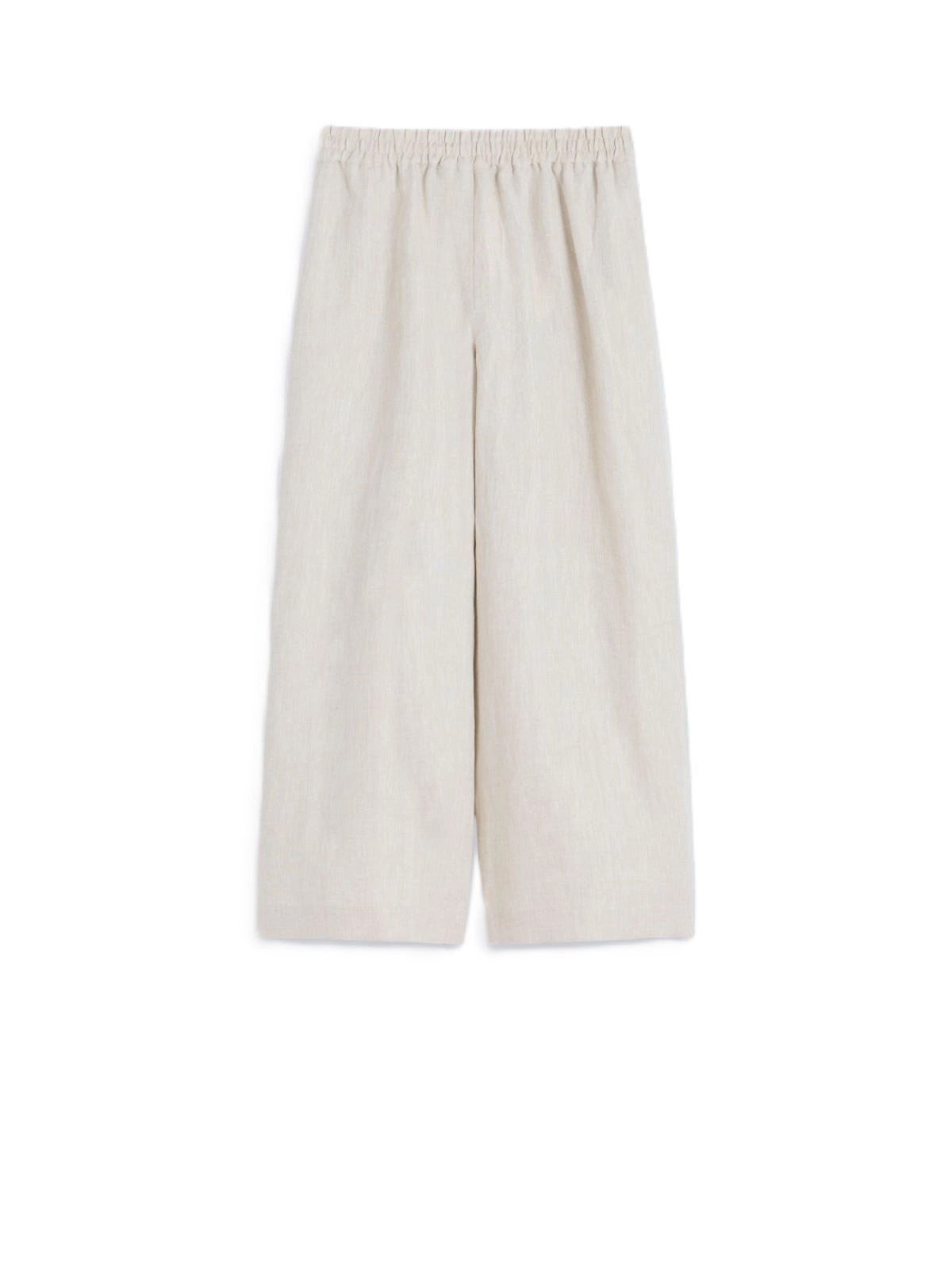 Wide-Leg Cropped Pants with Elastic Waistband