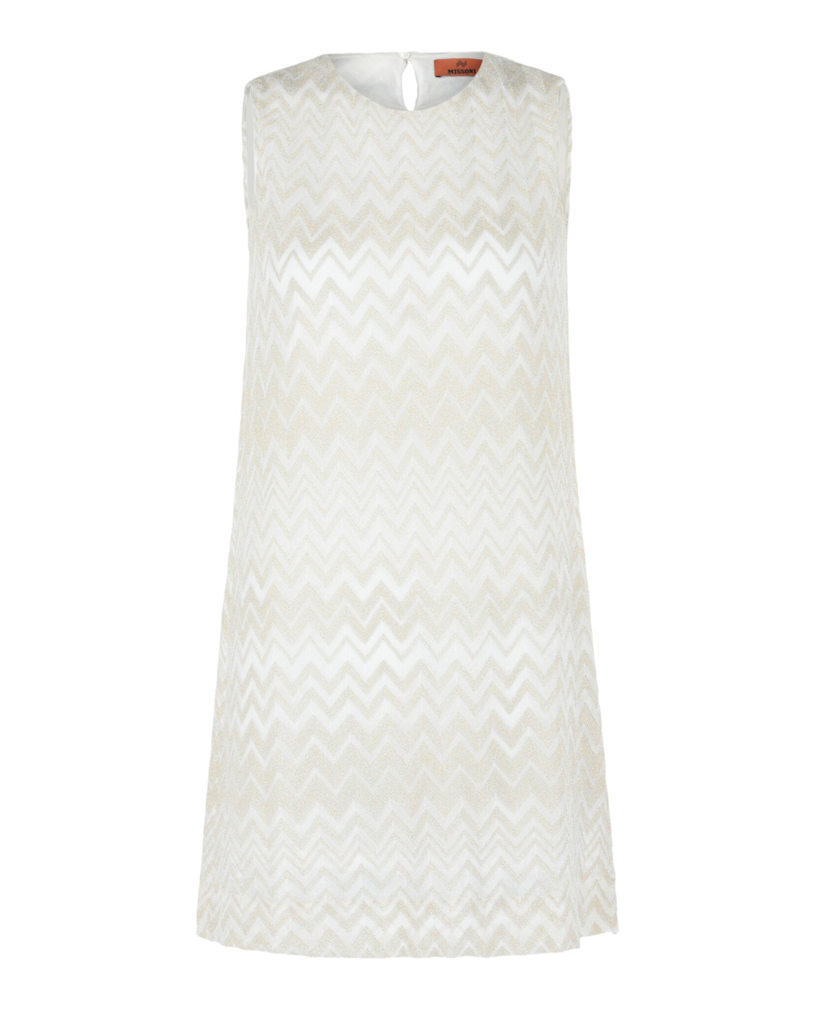 Metallic Zigzag Print Shift Dress