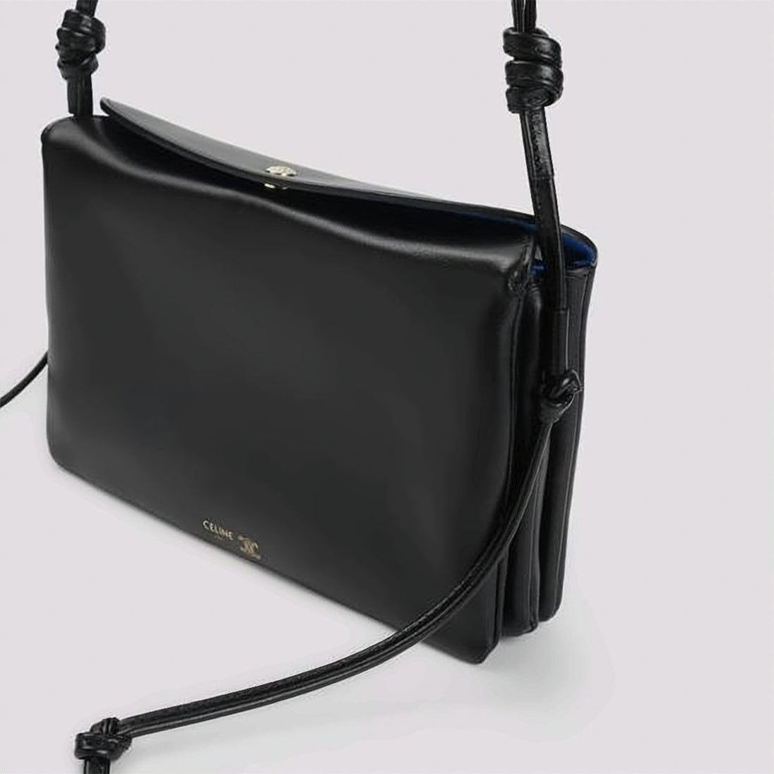 Structured Flap Shoulder Bag in Smooth Lambskin