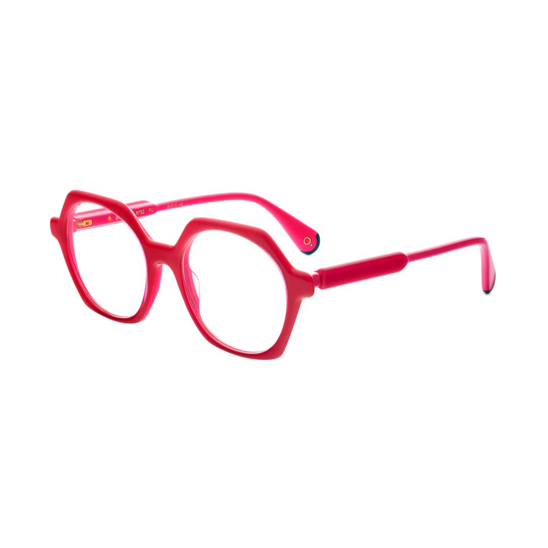 Brutal No.32 Geometric Red Acetate Eyeglasses with Bold Design