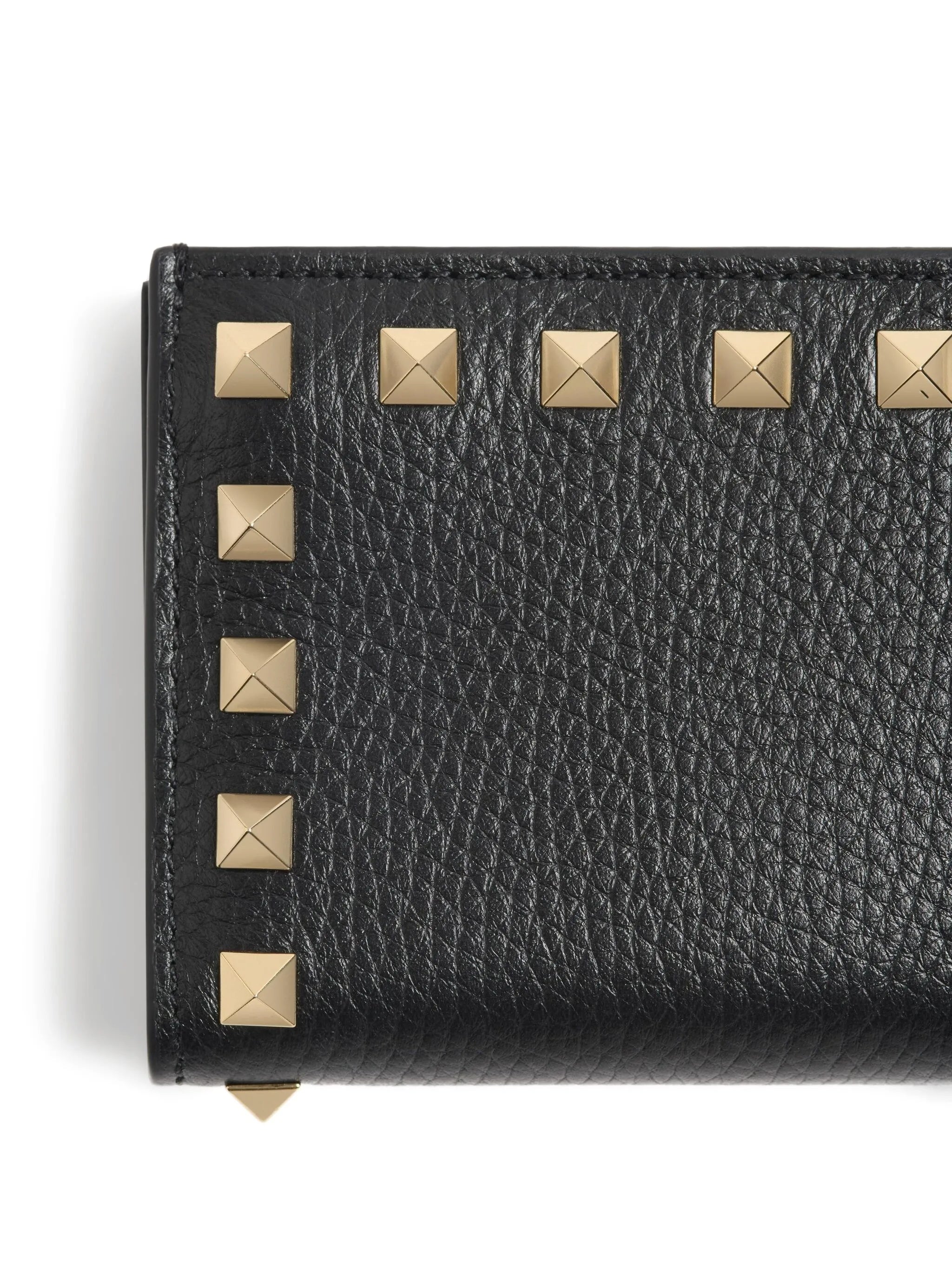 Black French Wallet Textured Studded Wallet