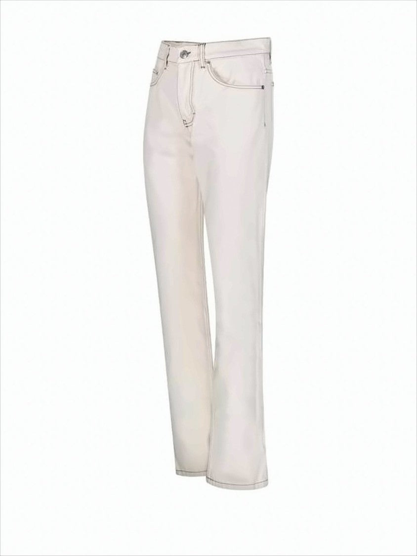 Straight-Leg Denim Pants with Classic Five-Pocket Design