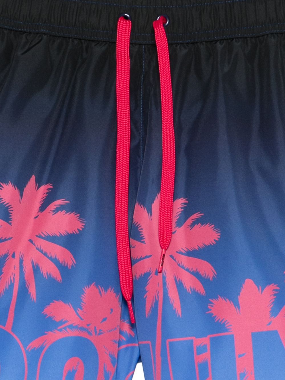 Gradient Print Swim Shorts with Palm Tree Design