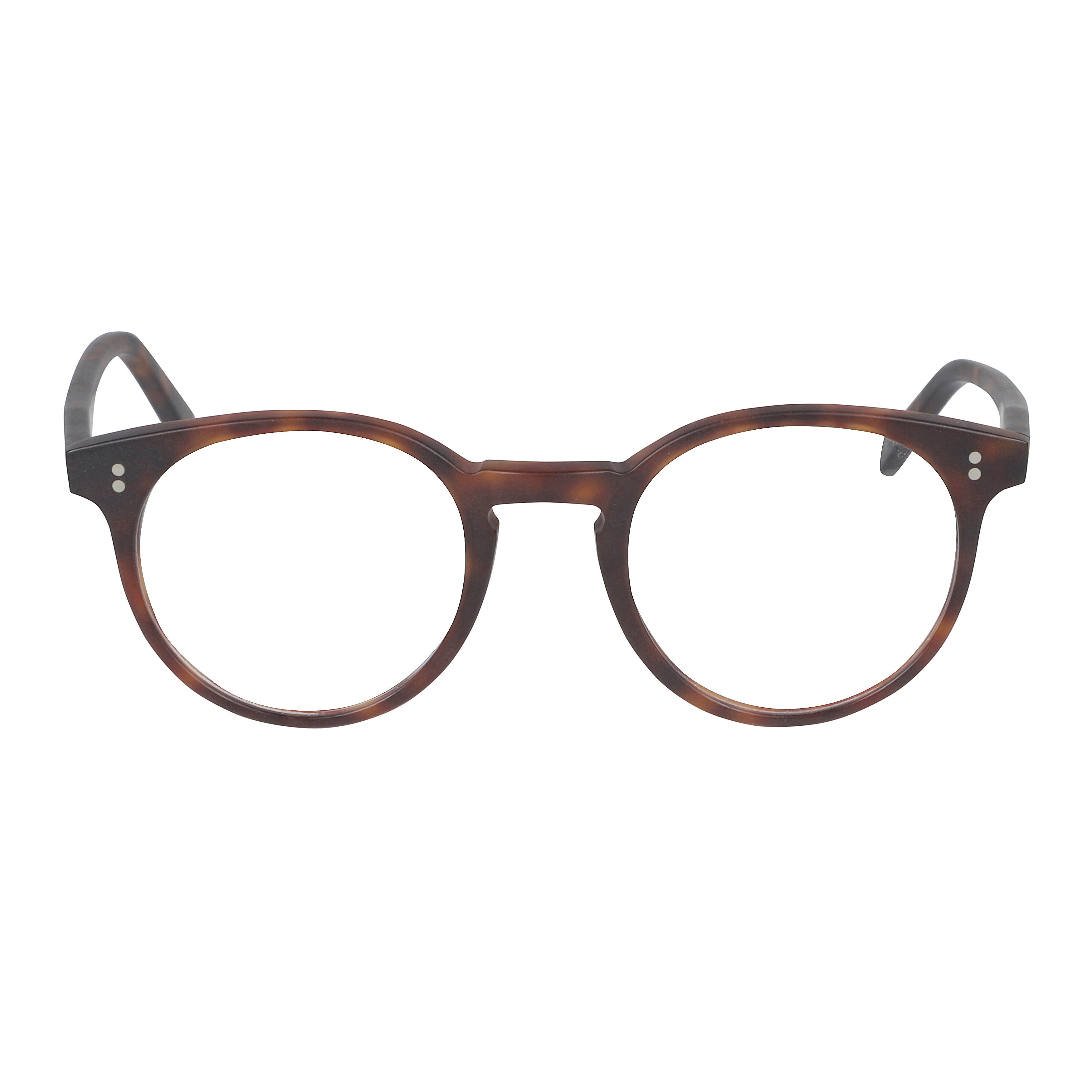 Chyli/N Round Tortoiseshell Frame Eyeglasses with Metallic Rivets