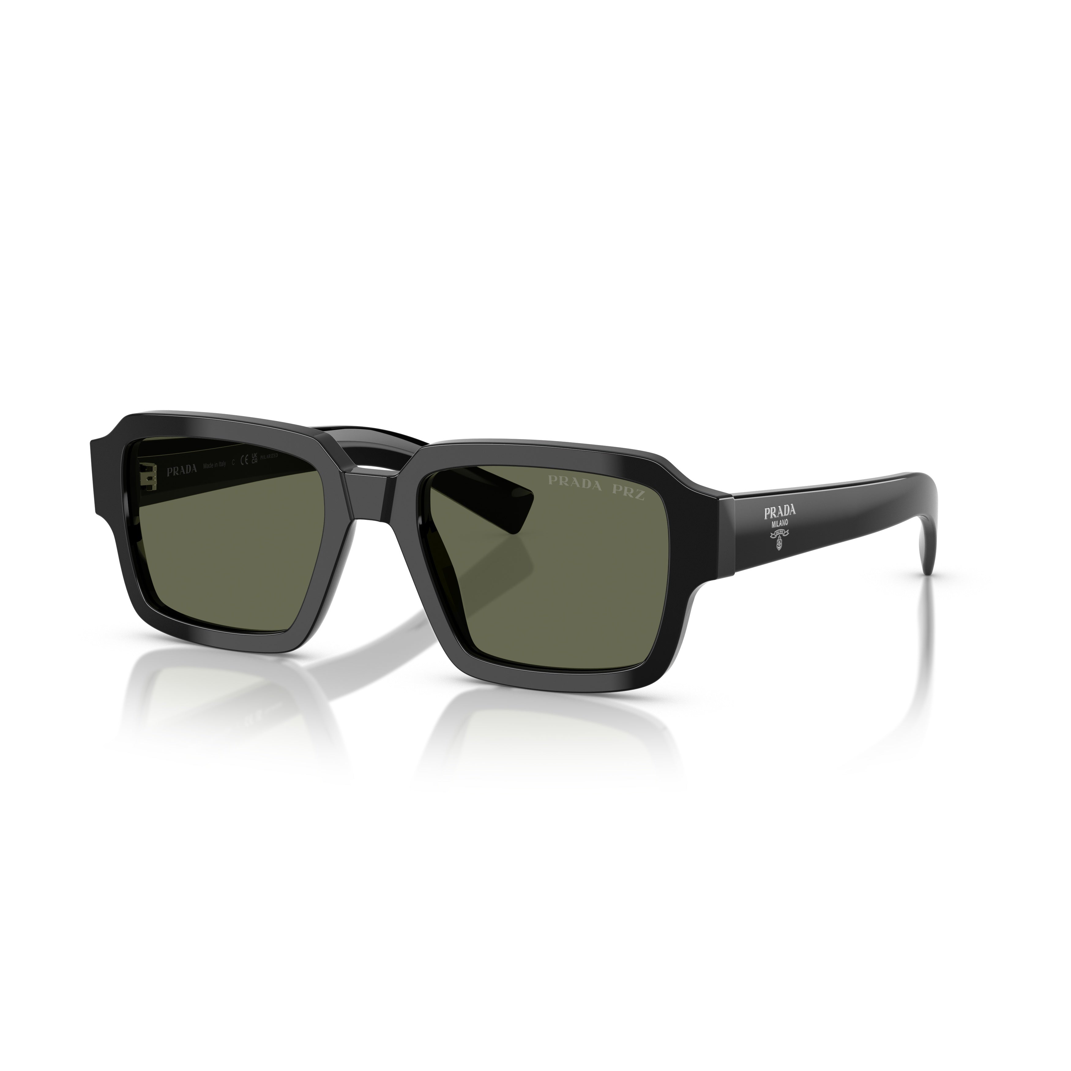 0pr 02zs Bold Rectangular Tortoiseshell Sunglasses from Prada