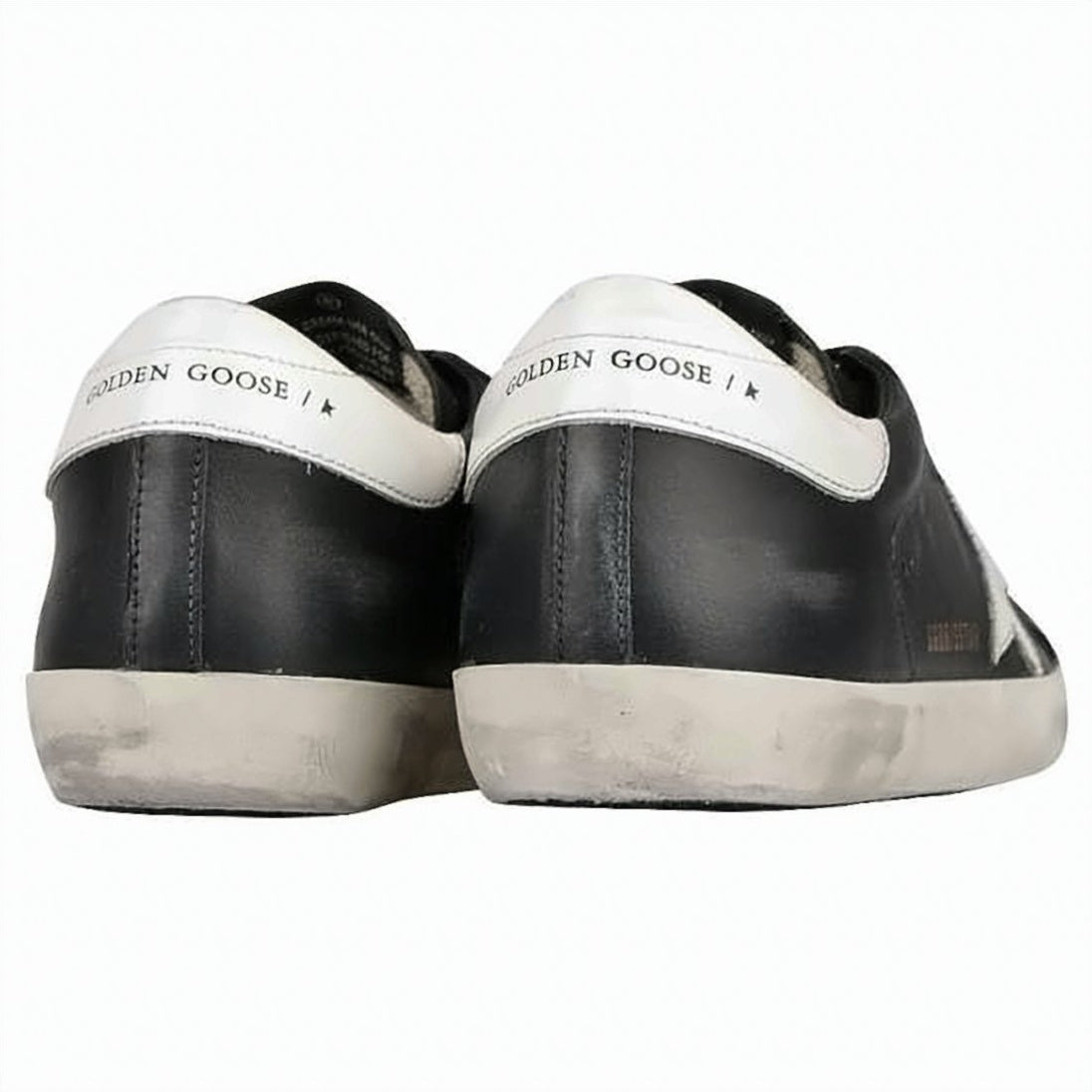 Distressed Black Leather Sneakers