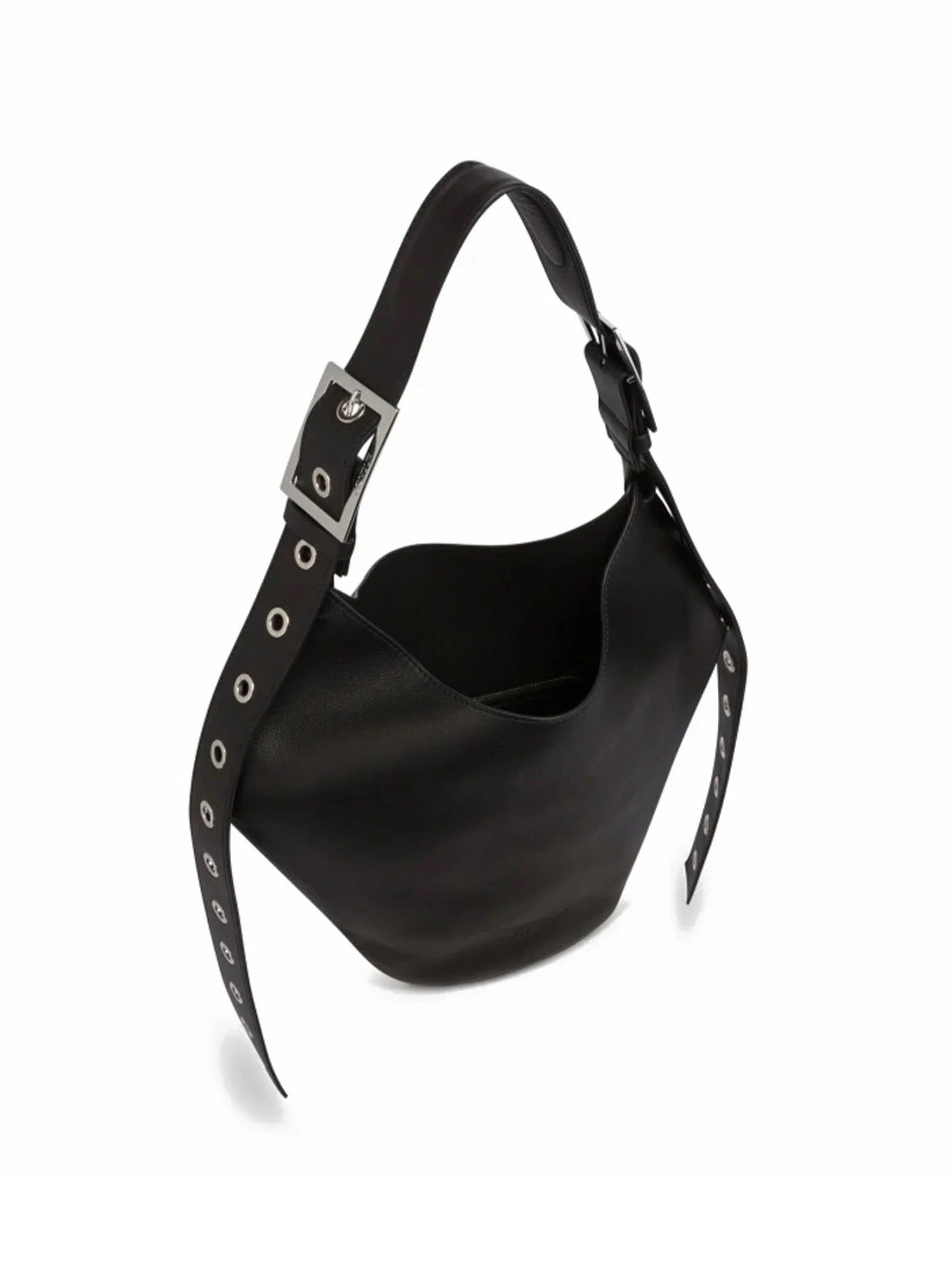 Black Small Hobo Leather Bag