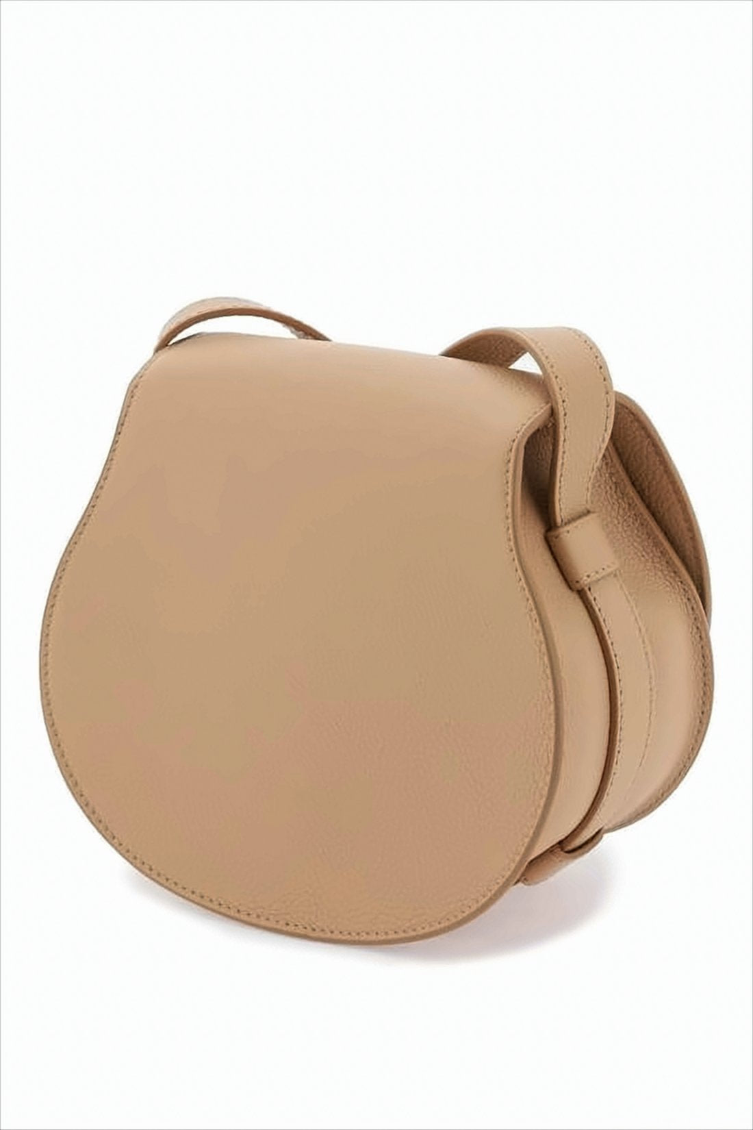 Half-Moon Structured Crossbody Bag with Layered Stitching