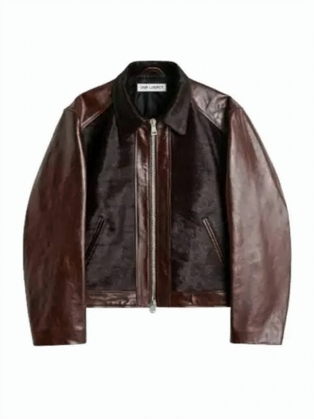 Cropped Brown Leather Jacket