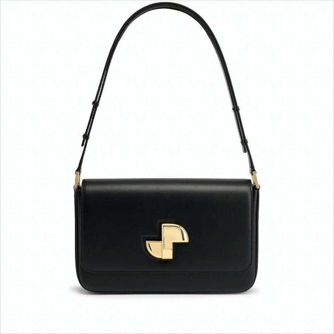 Structured Cowhide Leather Shoulder Bag