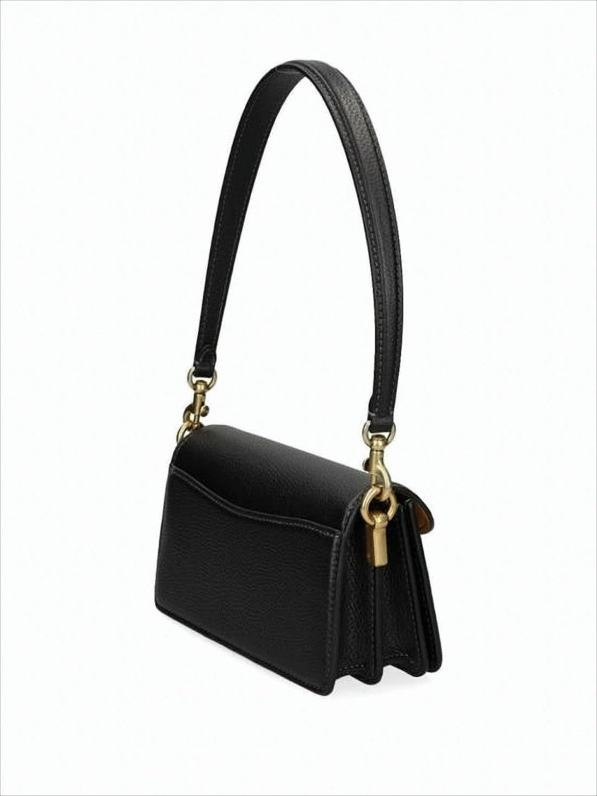 Structured Black Calf Leather Crossbody Bag