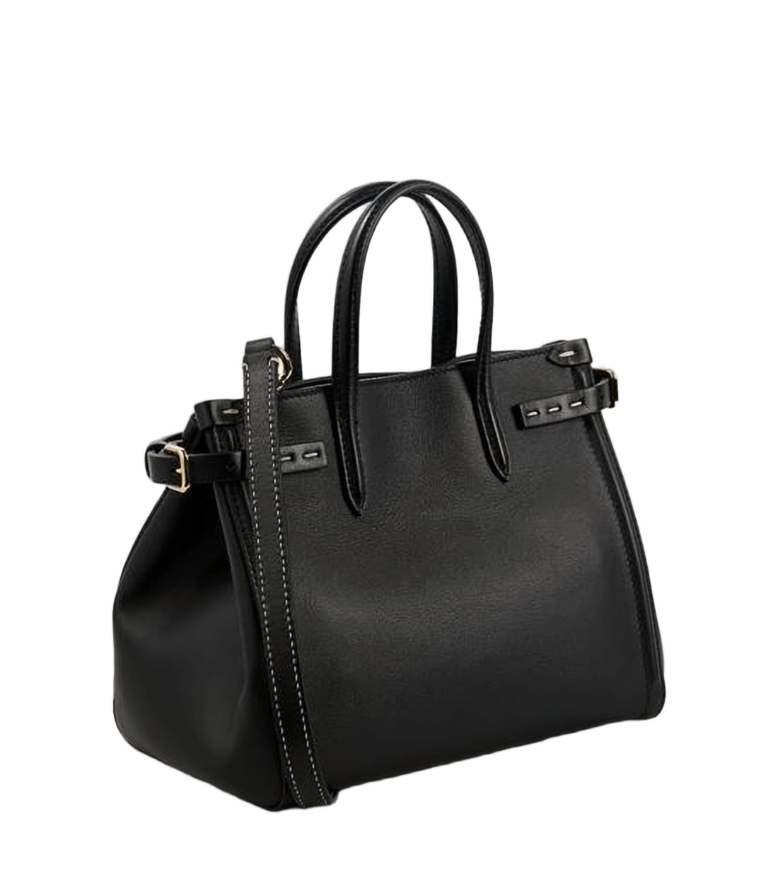 Sleek Black Structured Tote