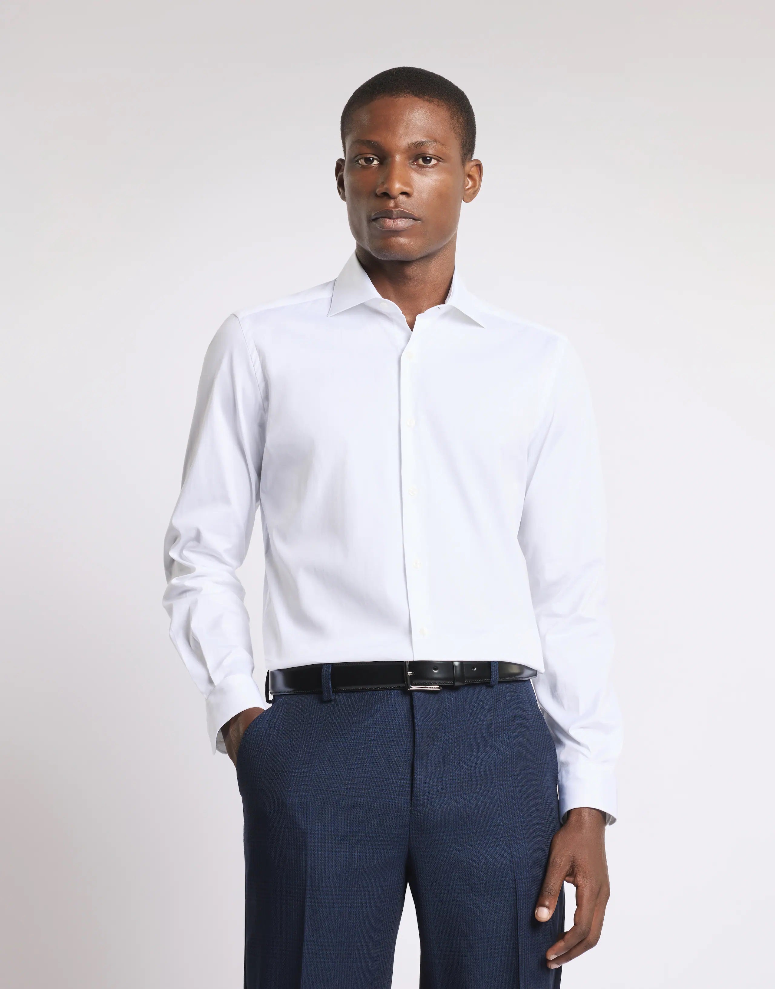 French Collar Stretch Shirt with Modern Fit