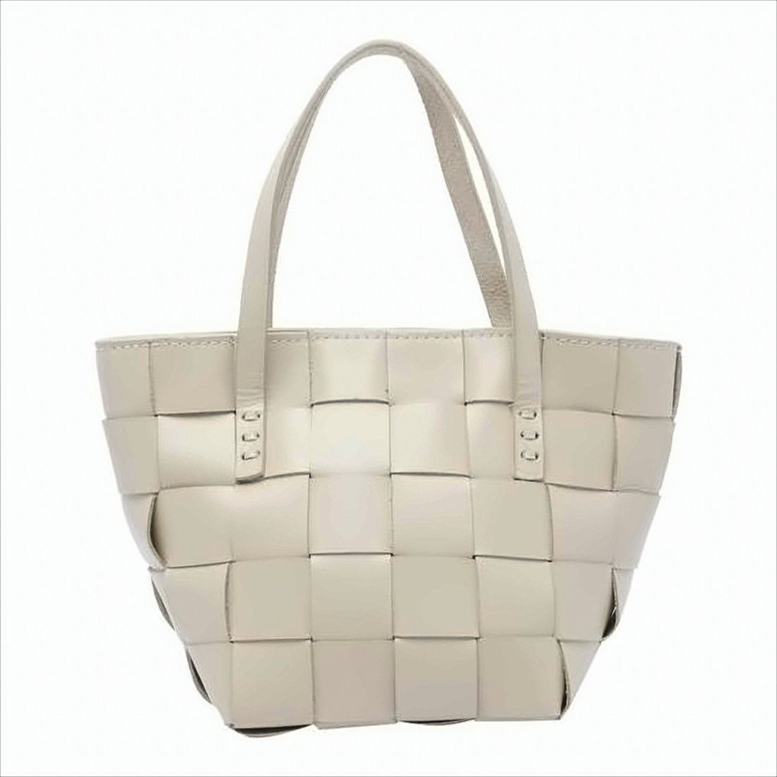 Mini Woven Buffalo Leather Tote Bag