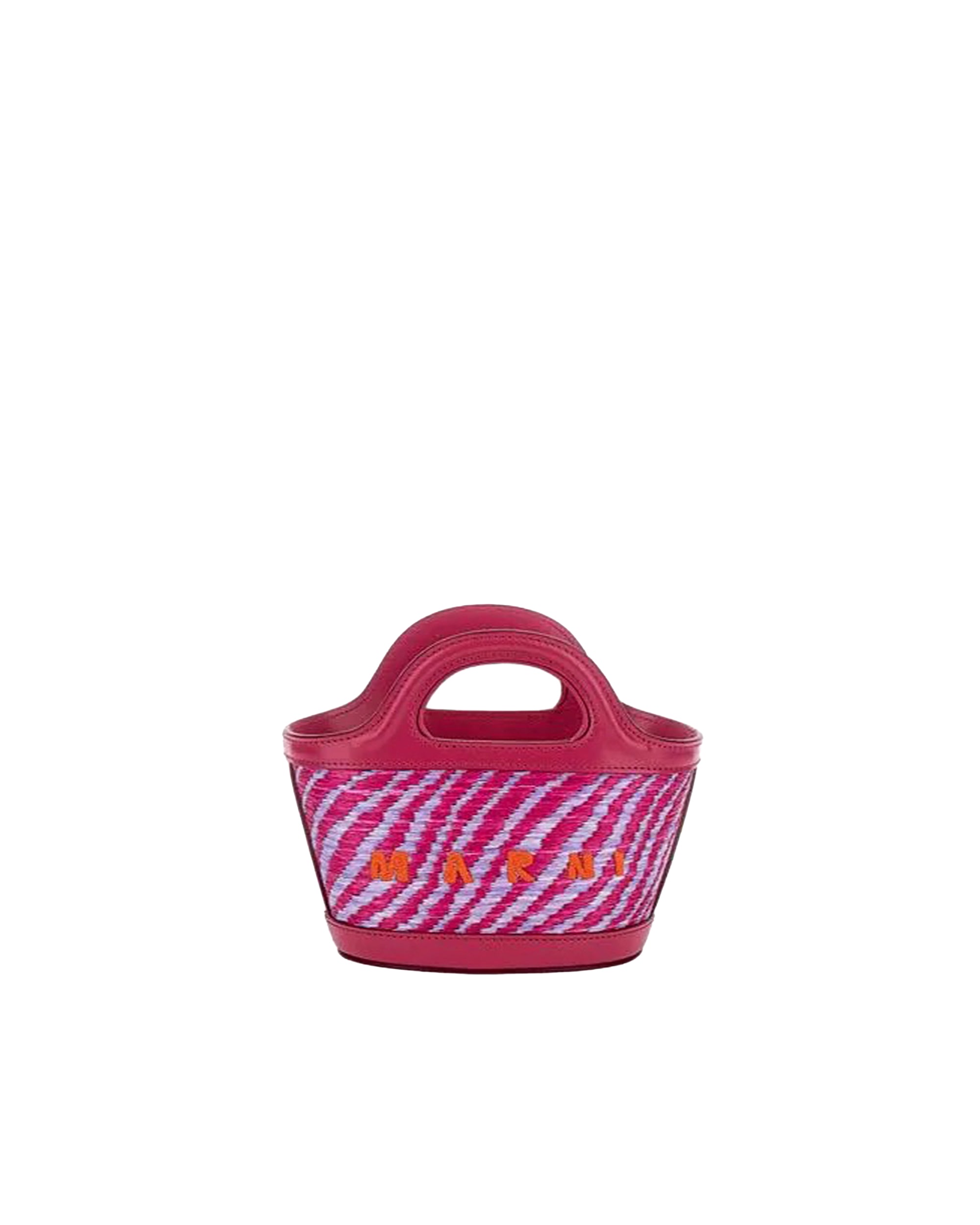 Micro Raffia Tote With Wavy Two-Tone Design