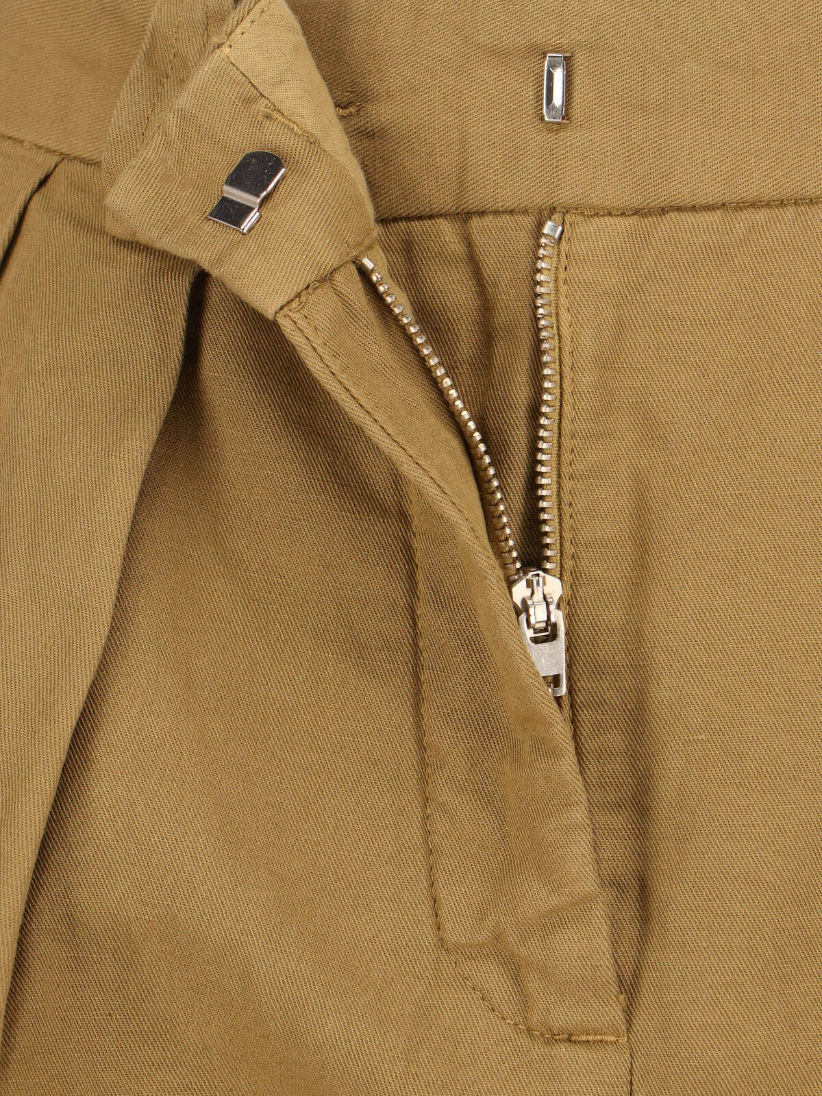 Beige Cotton Linen Shorts