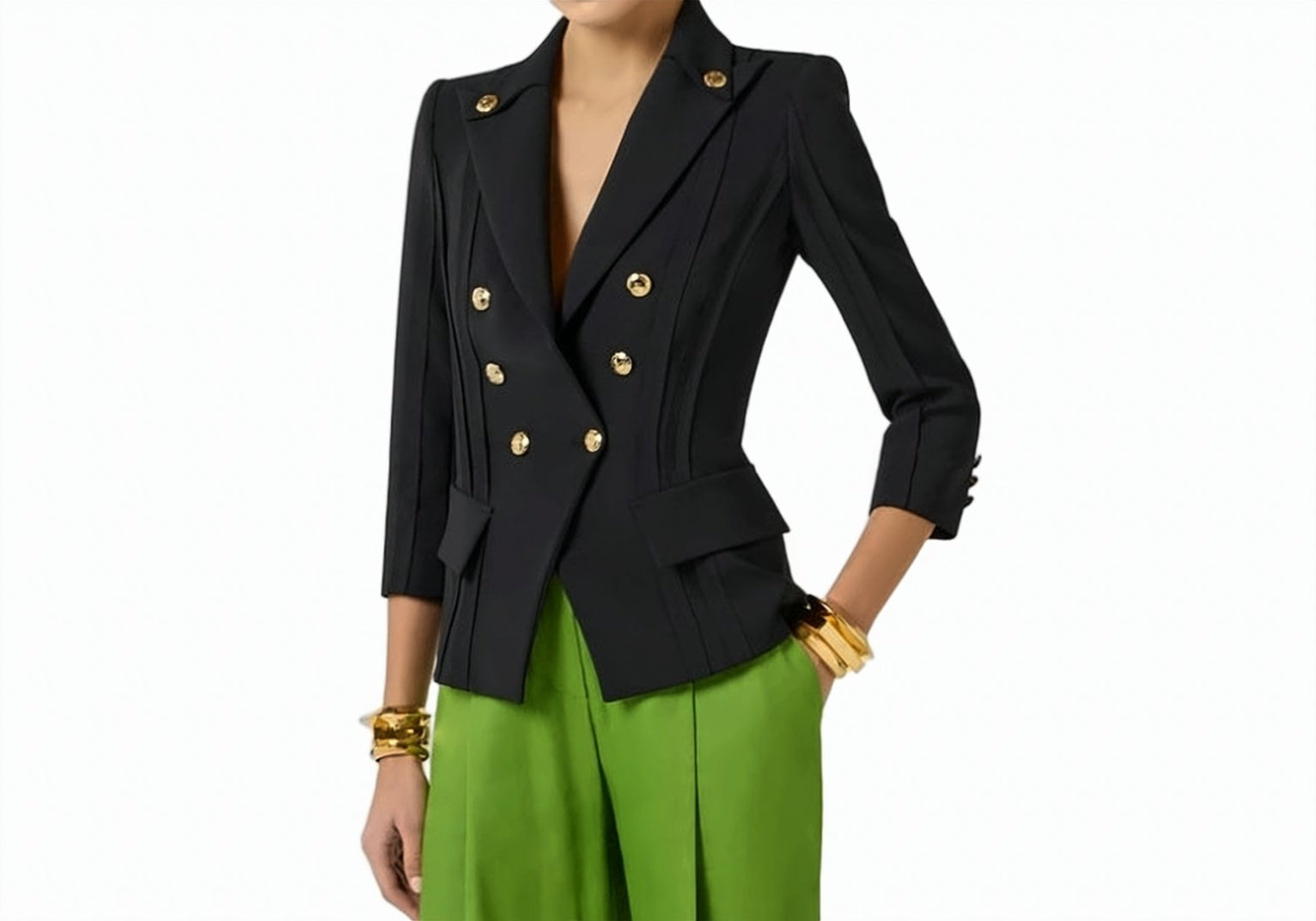 Stretch Crepe Peak Lapel Jacket