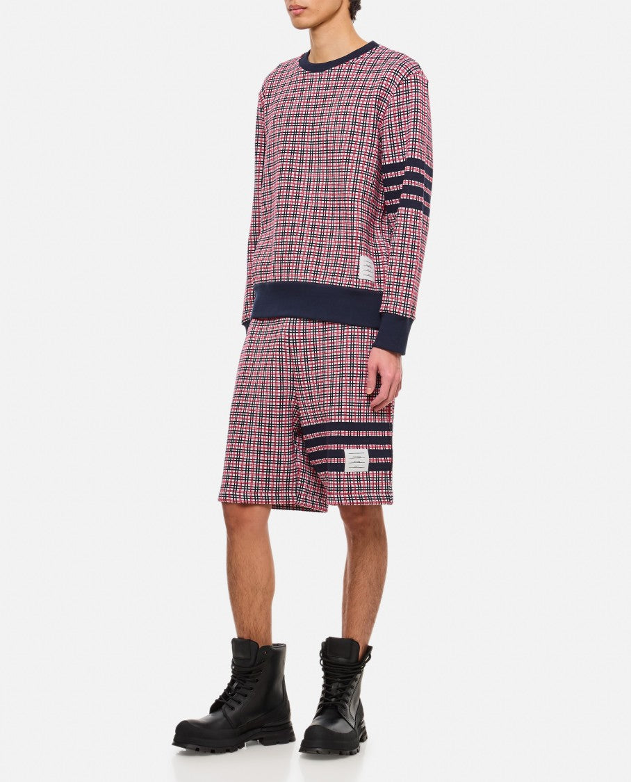 4 Bar Cotton Crewneck Sweatshirt