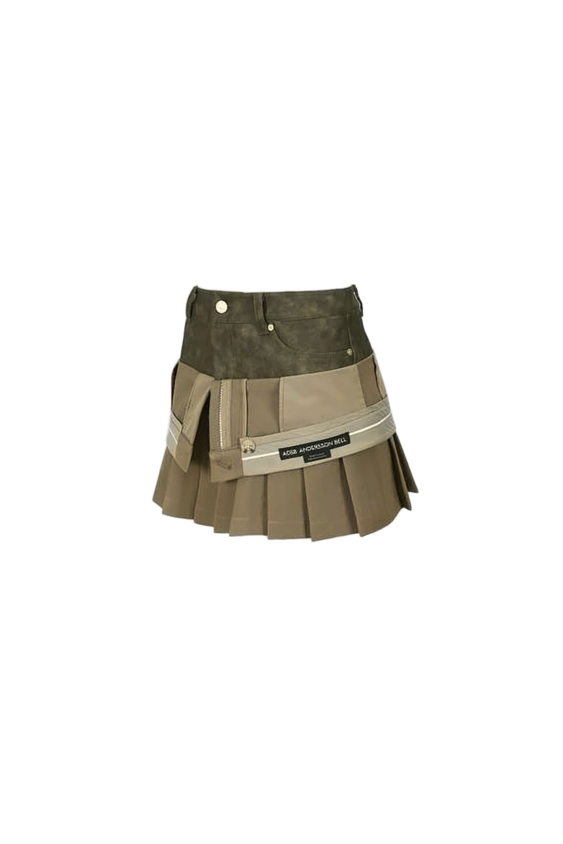 Layered Pleated Mini Skirt with Suede-Like Texture