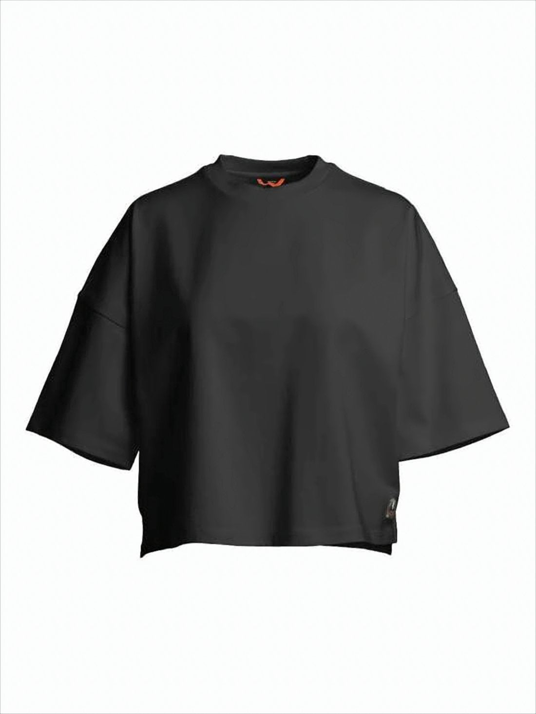 Boxy Cropped Short-Sleeve Top with Minimalist Design