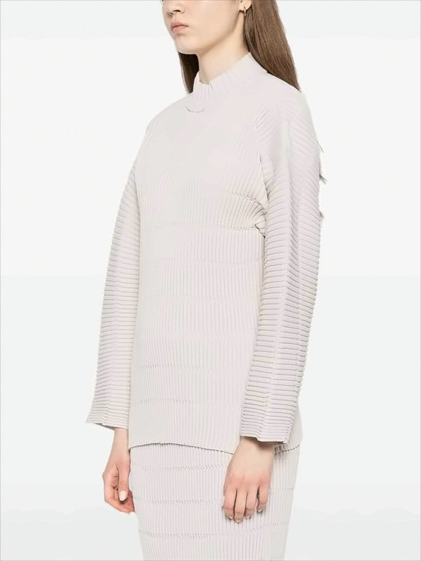Pleated Turtle Neck Top With Sculptural Silhouette