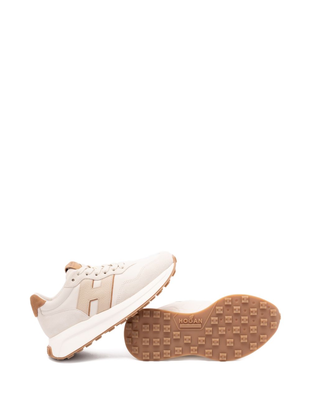 Beige Sneakers With Silk