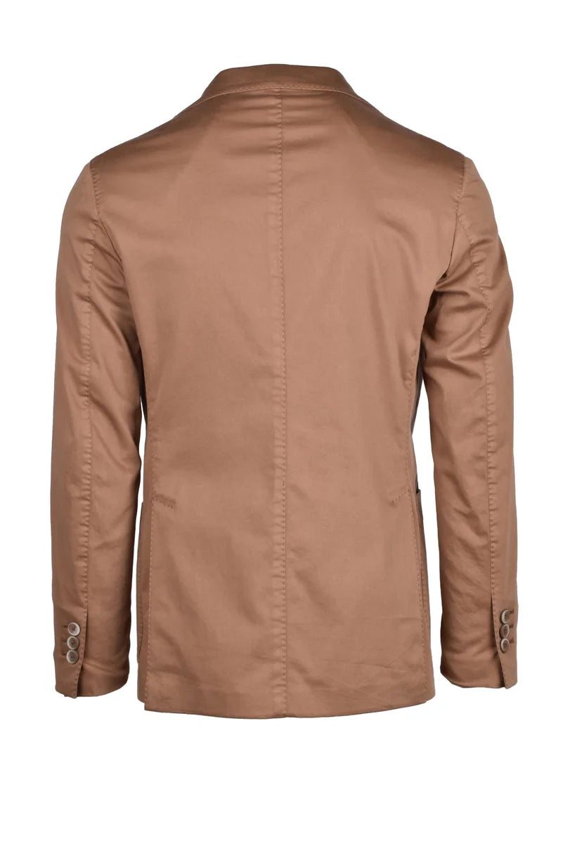 Rounded Jacket Cotton Stretch - Brown