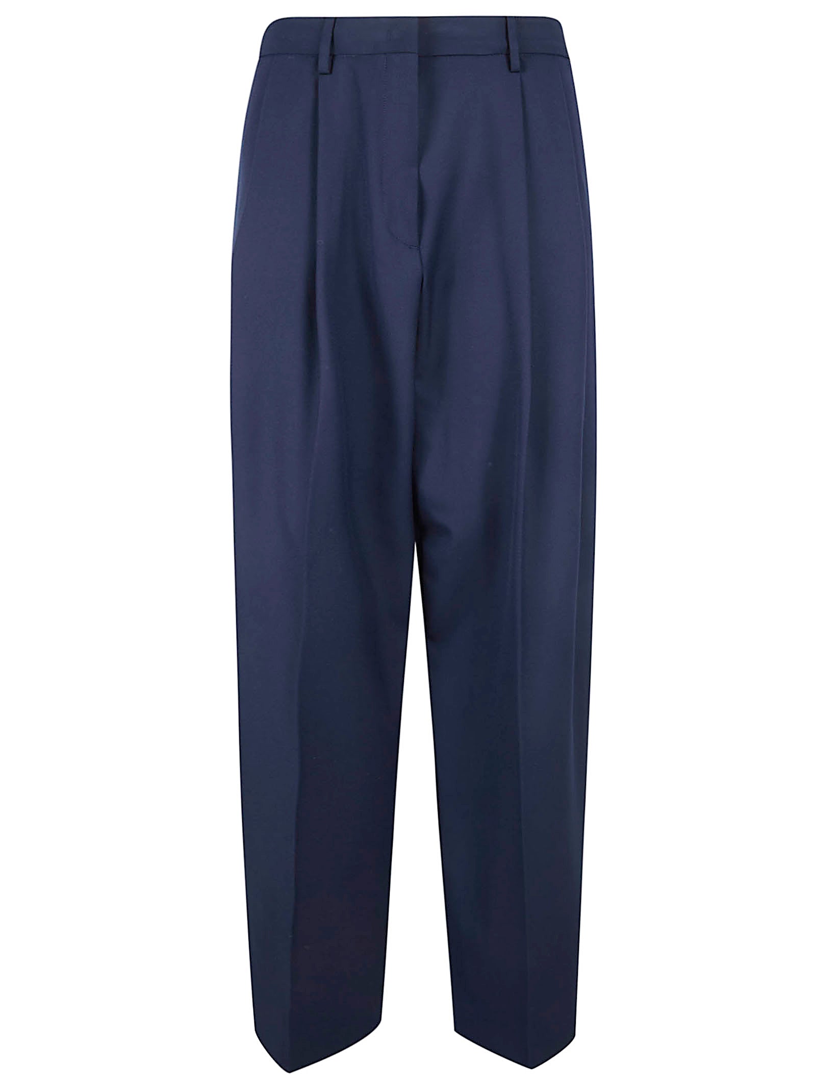 Wide Trousers with Sharp Pin-Tuck Pleats