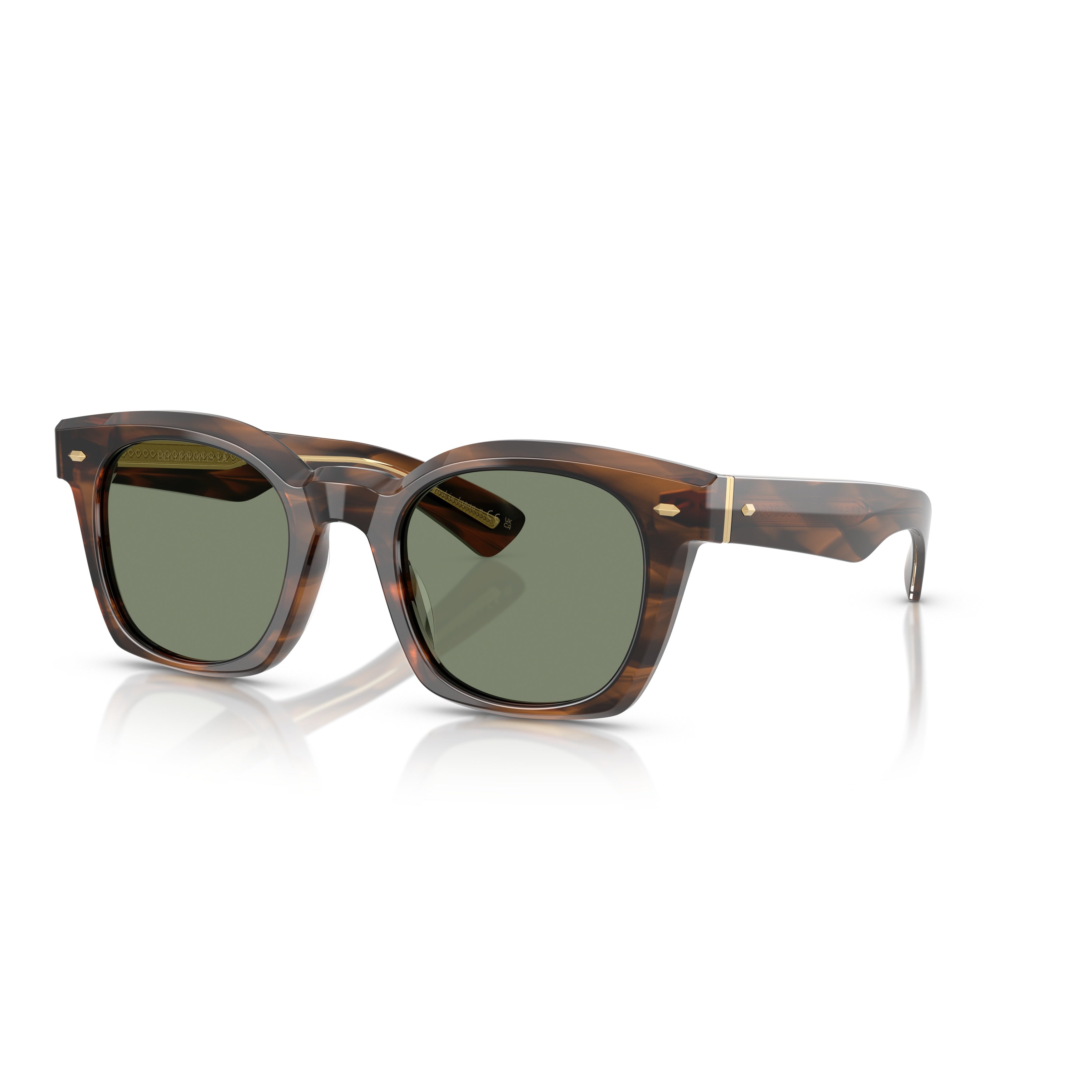 0ov5498su Tortoiseshell Square Frame Sunglasses with Dark Green Lenses
