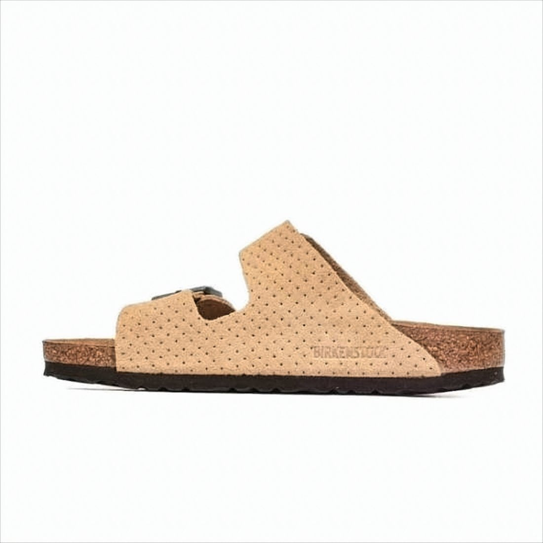 Dual-Strap Suede And Leather Sandal