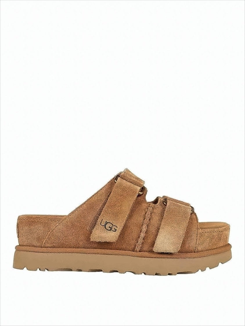 Suede Slip-On Mules with Adjustable Straps