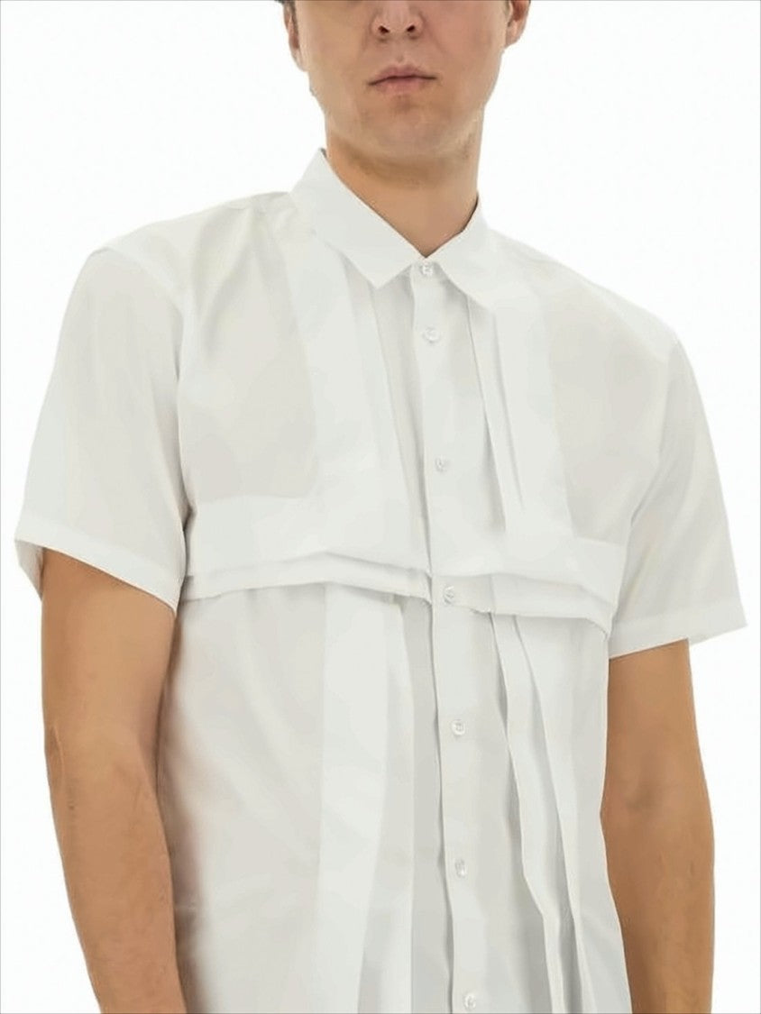 Short-Sleeved Textured Shirt with Classic Collar