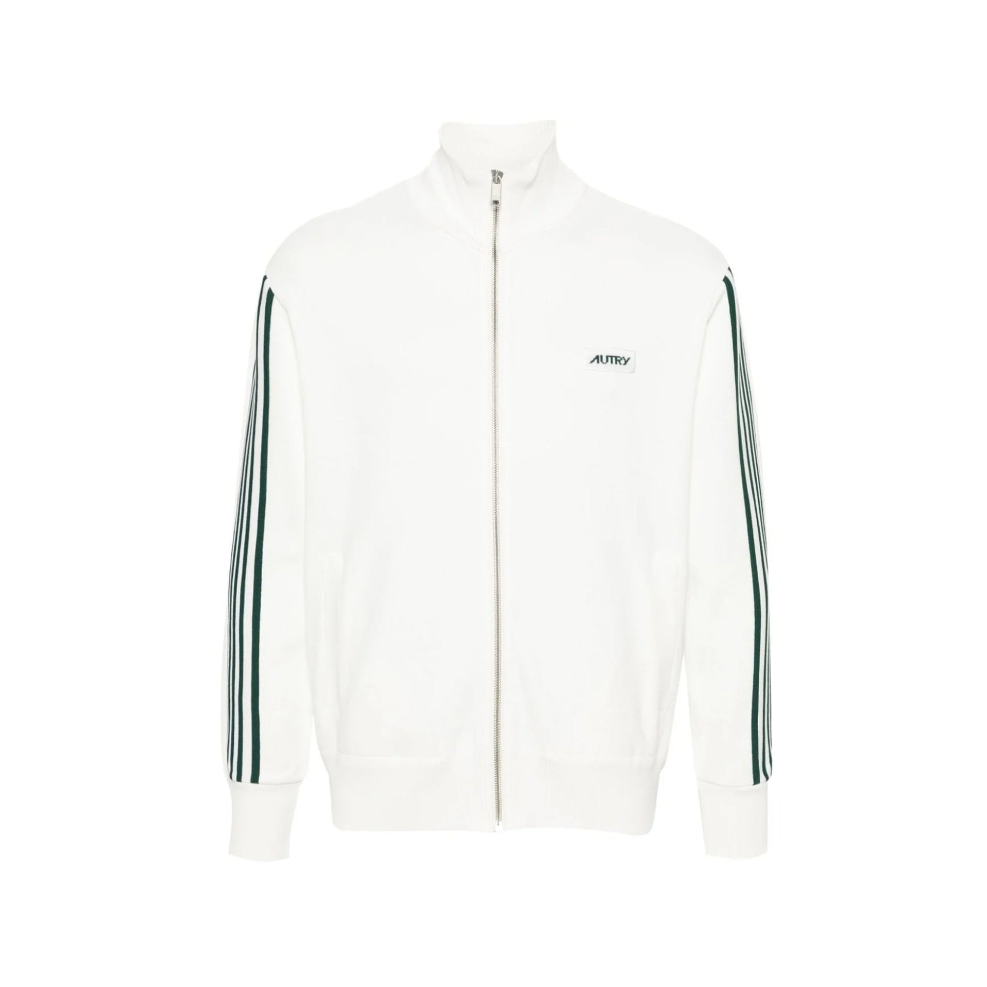 Minimalist Logo Jacket With Ribbed Cuffs And High Collar