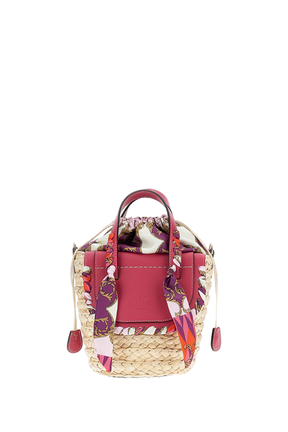 Pink Habanera Raffia Handbag