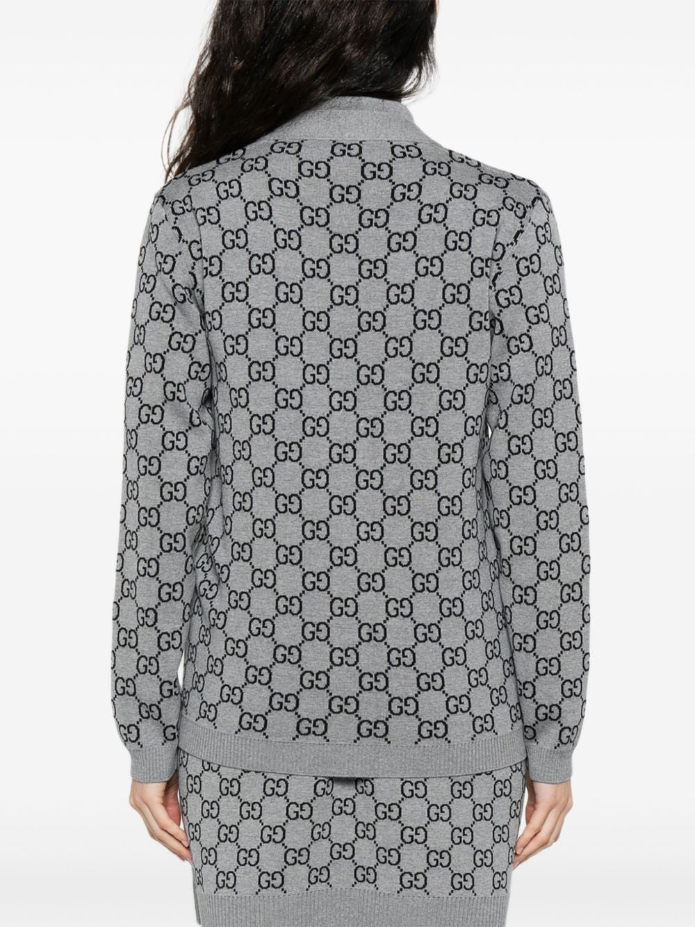 Reversible Gg Wool Jacquard Cardigan
