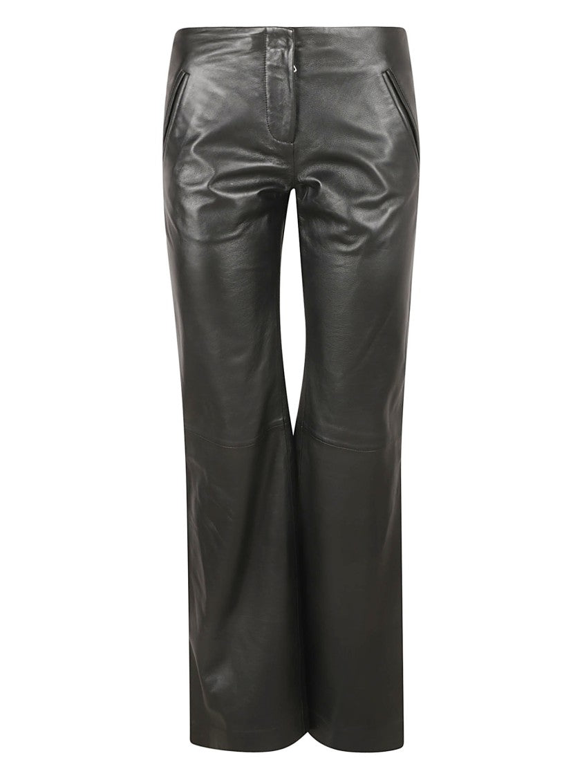 Tailored Black Leather Trousers