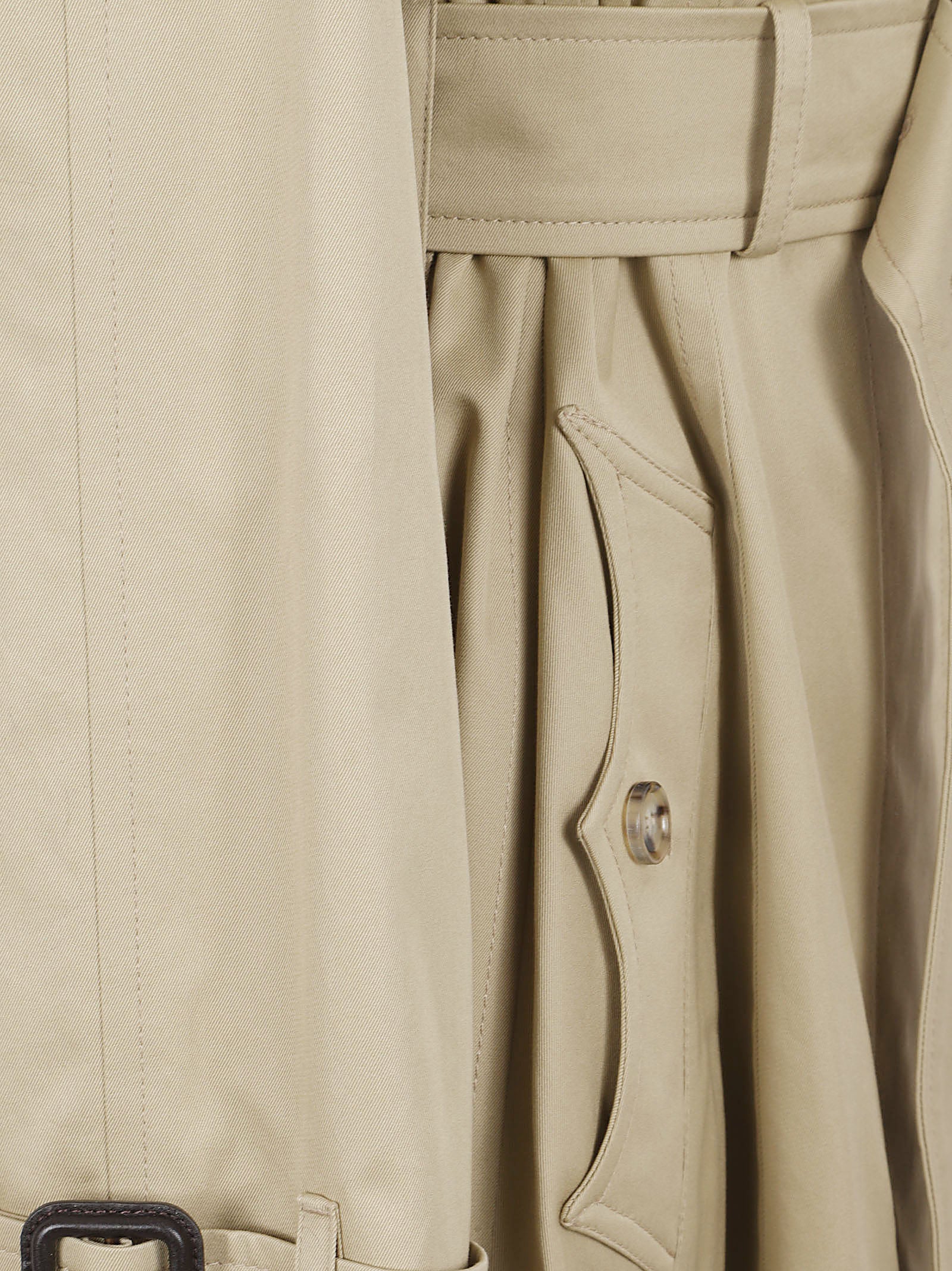 Beige Trench Coat with Classic Collar