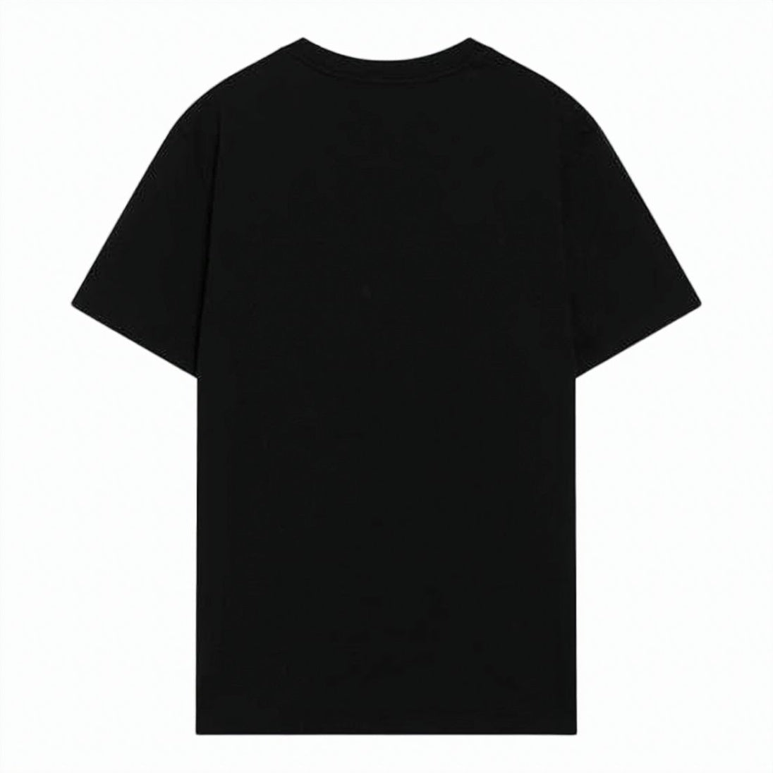 Short-Sleeve Black Cotton T-Shirt with Detail