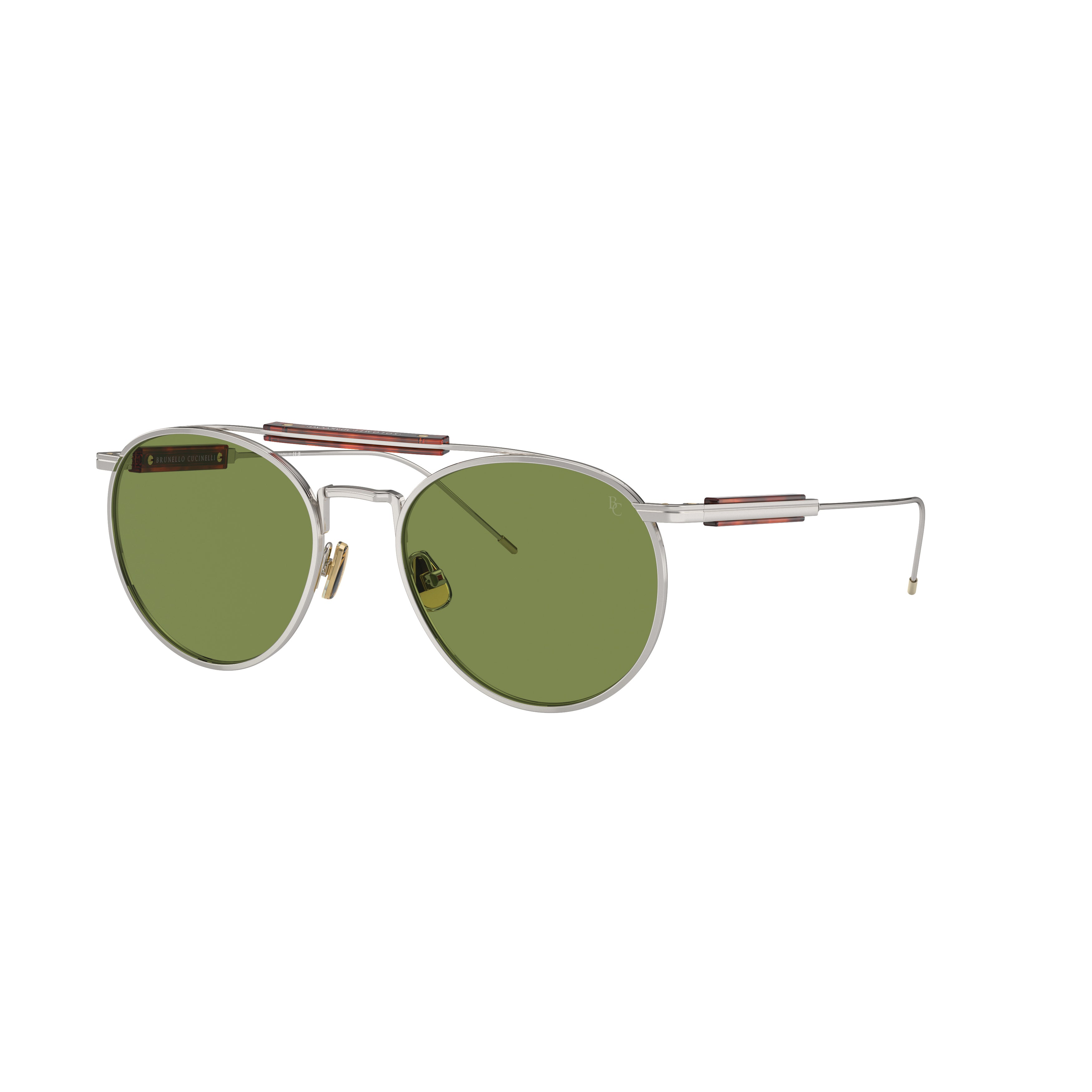 0bc2004st Titanium Frame Sunglasses with Green Lenses