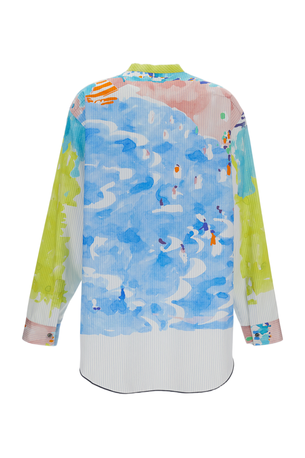 Watercolor-Printed Oversized Shirt
